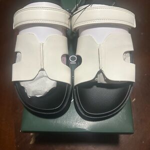 White and Black Sandals